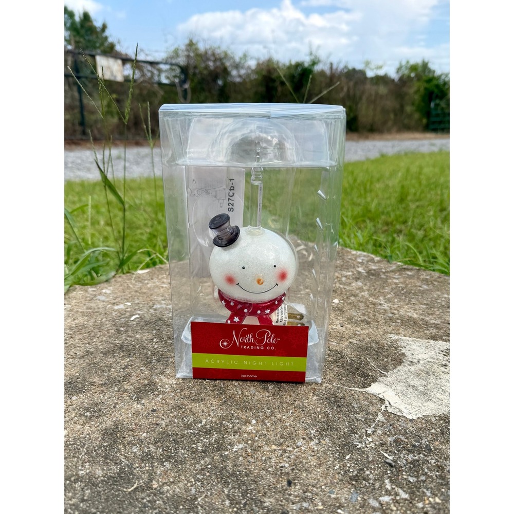 North Pole Trading Co Snowman Acrylic Night Light‎ JCP Home Christmas Decor New